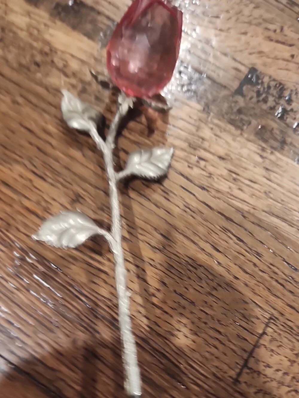 Crystal Rose Red Rosebud 4 1/2